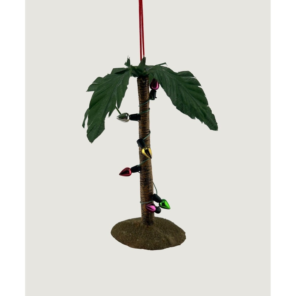 Green Palm Tree Tropical Holiday Lights Unbranded Christmas Ornament
